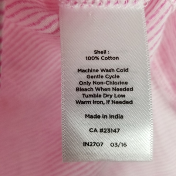 Talbots Womens Pink Pin Stripe Sleeveless Blouse Cotton Size Small Lightweight - Picture 7 of 10